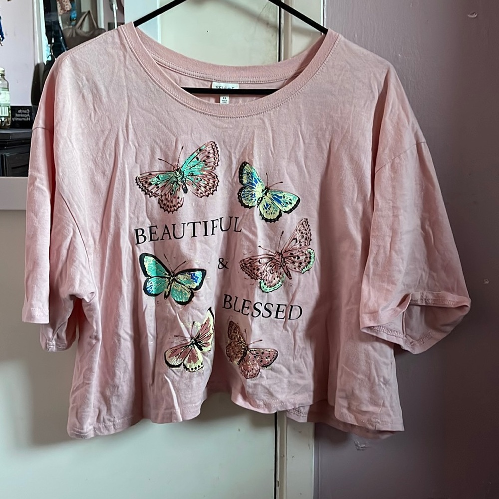 Pink crop top size XL